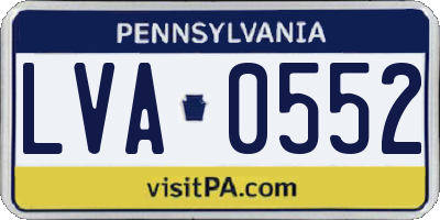 PA license plate LVA0552