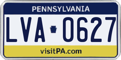 PA license plate LVA0627