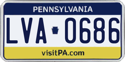 PA license plate LVA0686