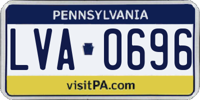 PA license plate LVA0696