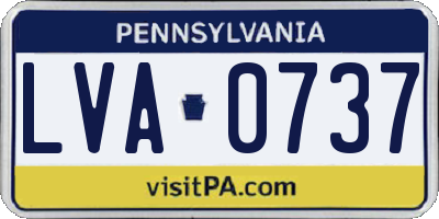 PA license plate LVA0737