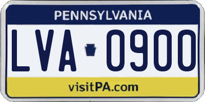 PA license plate LVA0900
