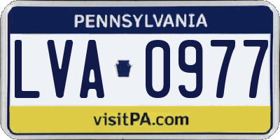 PA license plate LVA0977