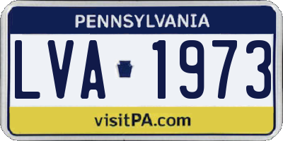 PA license plate LVA1973