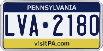 PA license plate LVA2180