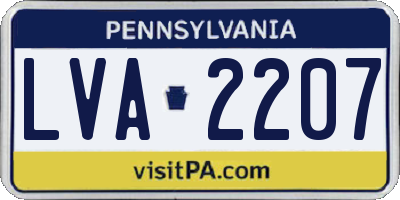 PA license plate LVA2207
