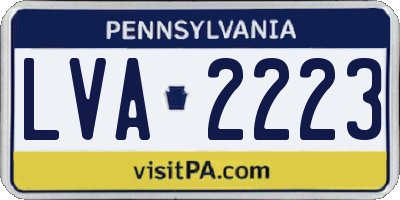 PA license plate LVA2223