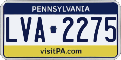 PA license plate LVA2275