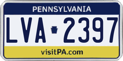 PA license plate LVA2397