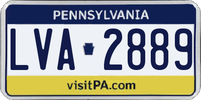 PA license plate LVA2889
