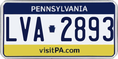 PA license plate LVA2893