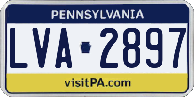 PA license plate LVA2897