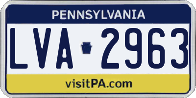 PA license plate LVA2963