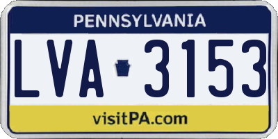 PA license plate LVA3153