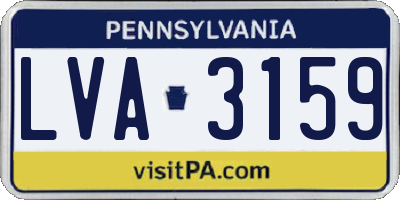 PA license plate LVA3159