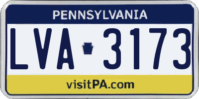 PA license plate LVA3173