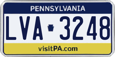 PA license plate LVA3248