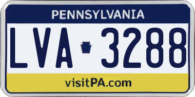 PA license plate LVA3288