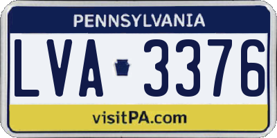 PA license plate LVA3376