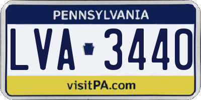 PA license plate LVA3440