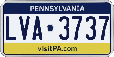 PA license plate LVA3737