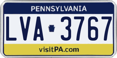 PA license plate LVA3767