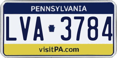 PA license plate LVA3784