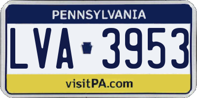 PA license plate LVA3953
