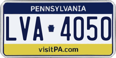 PA license plate LVA4050