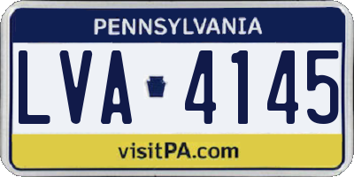 PA license plate LVA4145