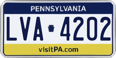 PA license plate LVA4202