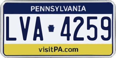 PA license plate LVA4259