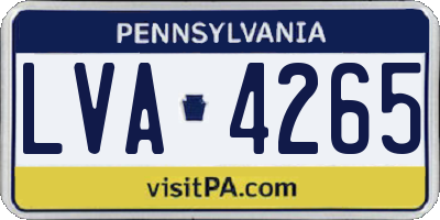 PA license plate LVA4265