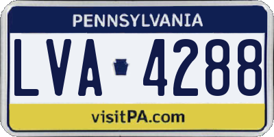 PA license plate LVA4288