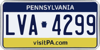 PA license plate LVA4299