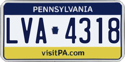 PA license plate LVA4318