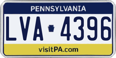 PA license plate LVA4396