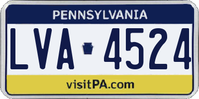 PA license plate LVA4524