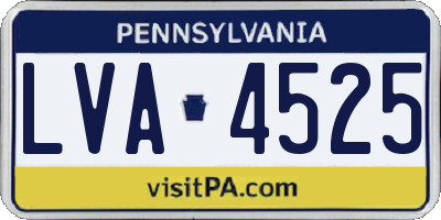 PA license plate LVA4525