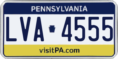 PA license plate LVA4555