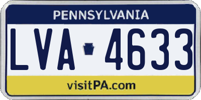 PA license plate LVA4633