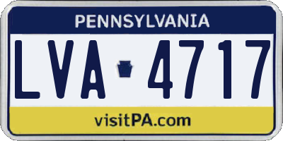 PA license plate LVA4717