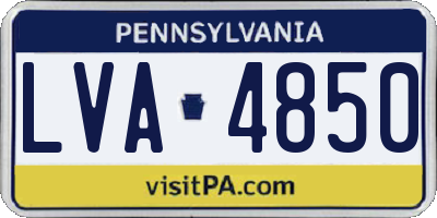 PA license plate LVA4850