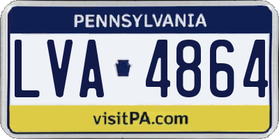 PA license plate LVA4864