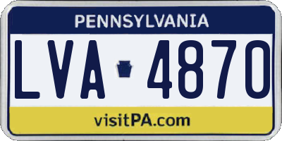 PA license plate LVA4870