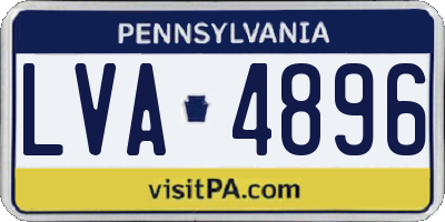 PA license plate LVA4896