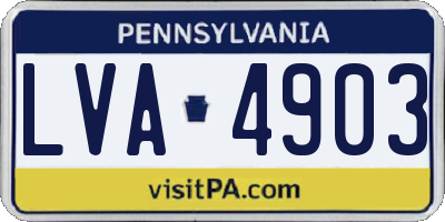 PA license plate LVA4903