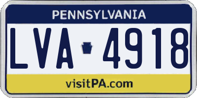 PA license plate LVA4918