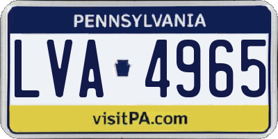 PA license plate LVA4965