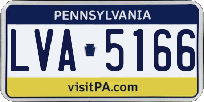 PA license plate LVA5166
